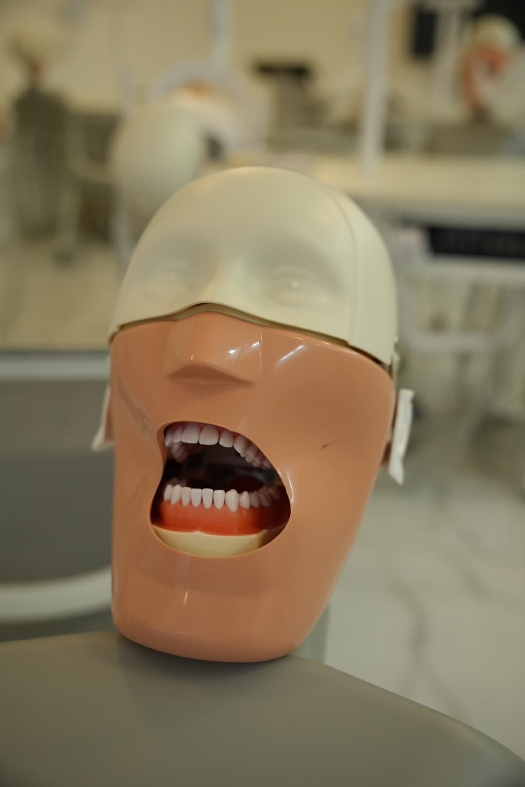 Mannequin mouth closeup